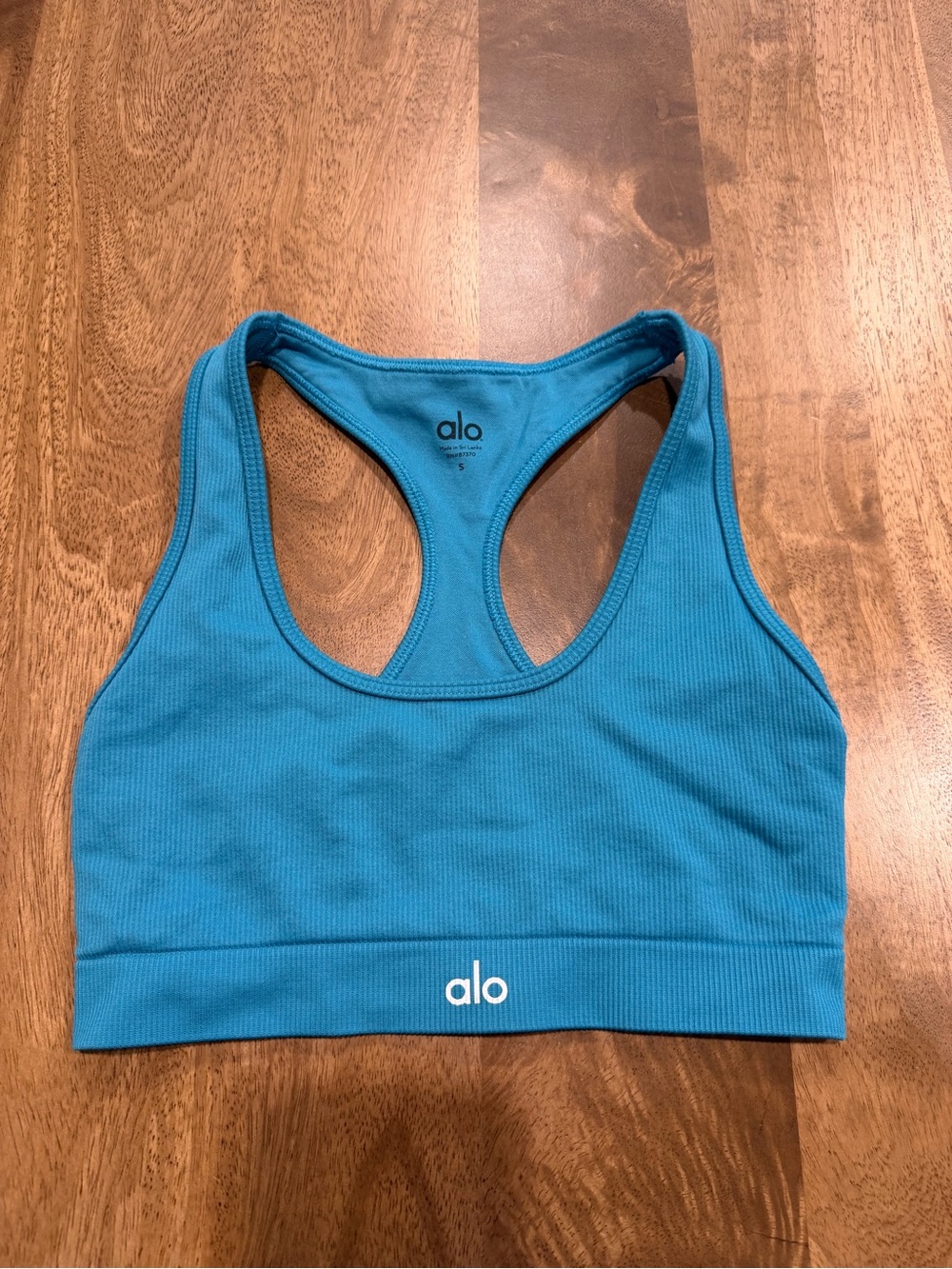 ALO Yoga Ribbed Racerback Sports Bra - Teal